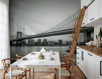 The Bridge print Dramatic cityscape spanning vast river expanse.