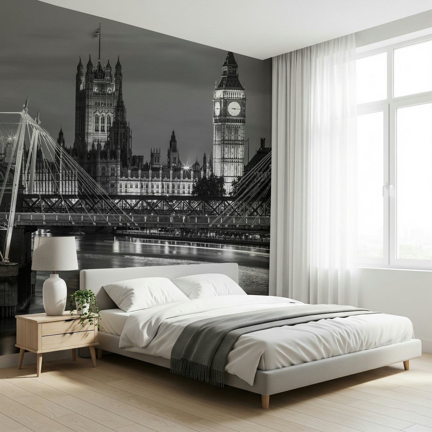 London's Monochrome Majesty Wall Mural