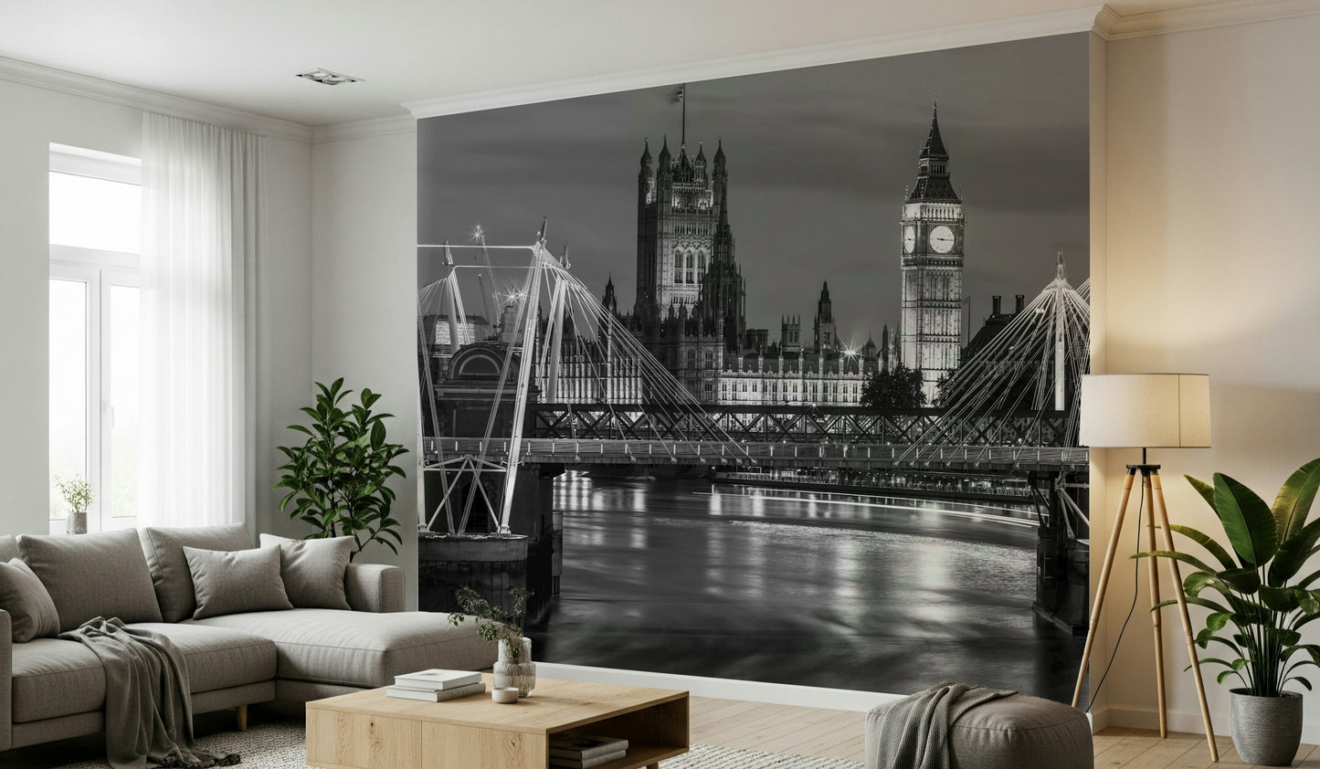 London's Monochrome Majesty Wall Mural
