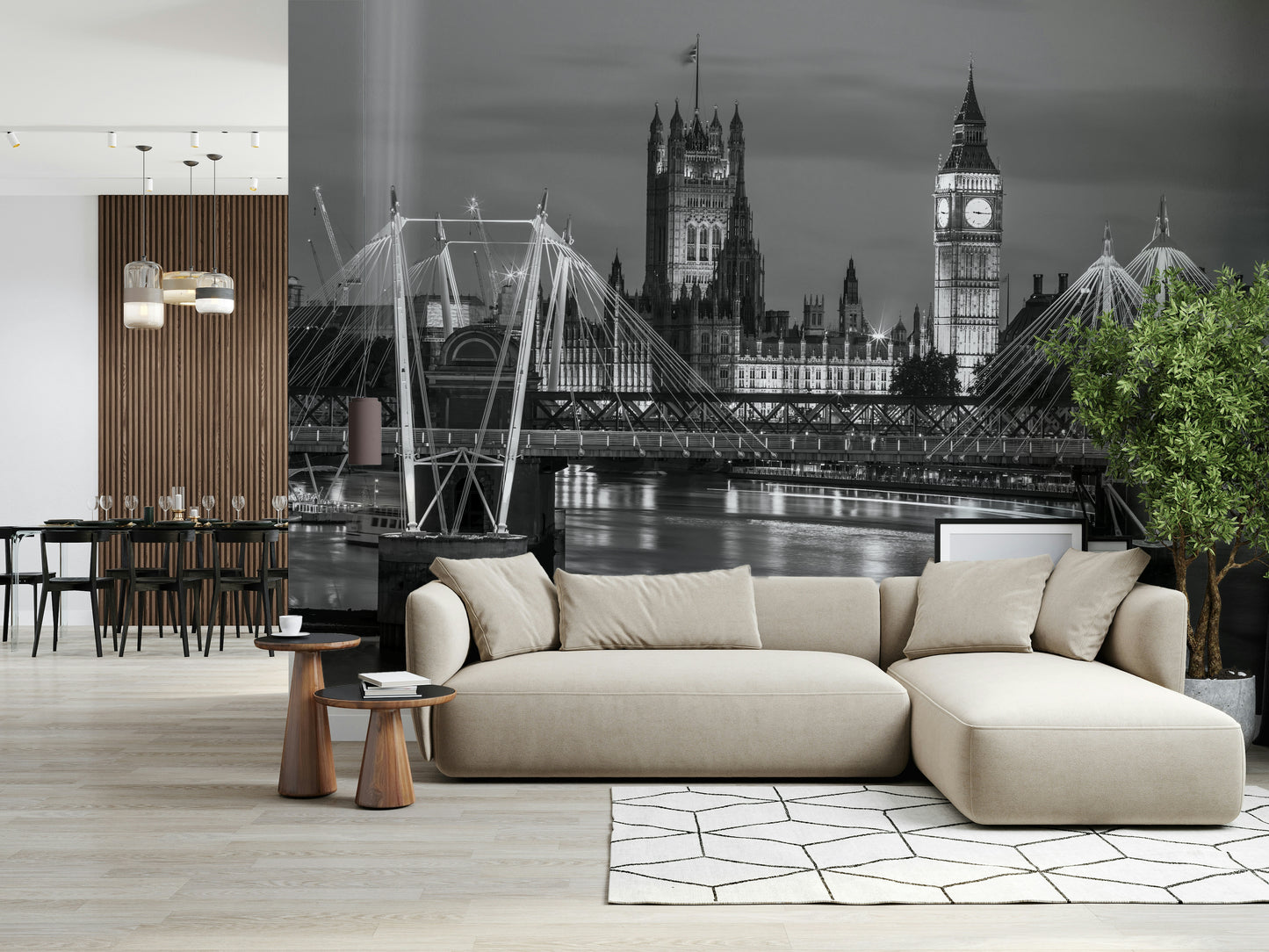 London's Monochrome Majesty Wall Mural