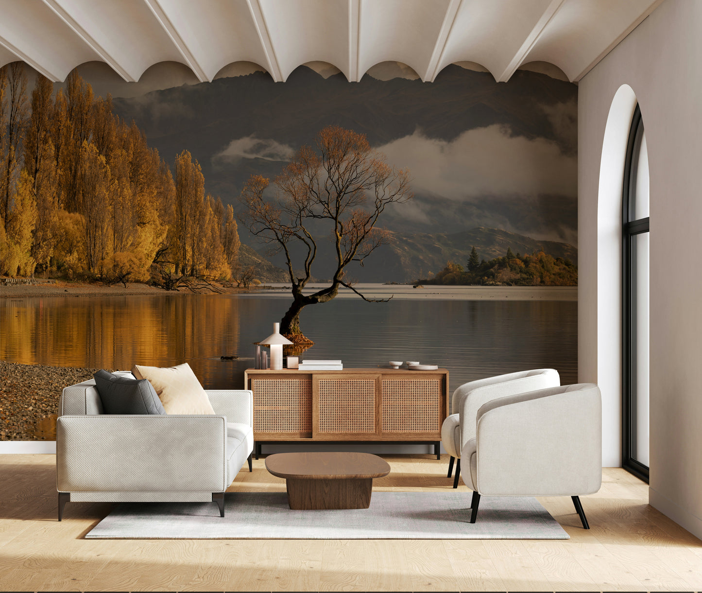 Autumn's Reflection Woodland Wall Mural