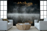 Wall mural Solitude, deep hue nature art with reflective mist.