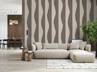 Vertical wave stripe, groovy wallpaper for walls, trending room decor style.