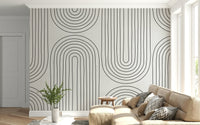 Modern Arched Simplicity mural. Concentric rainbow shape pattern. Stylish wall finish.