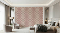 Distinctive wall covering, refined peach pink, cheerful curvy motif.