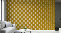 Distinctive Groovy Golden Waves wall panel, geometric flair, bold decor.