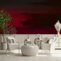 Mysterious smoke Crimson Dreams peel stick wallpaper ombré twilight effect