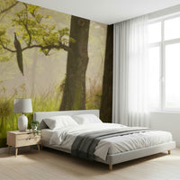 Hazy magical light defines Enchanted Lush Forest for walls.