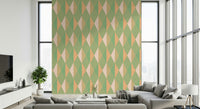 Mint & Peach Triangles soothing repeating chevron paper.
