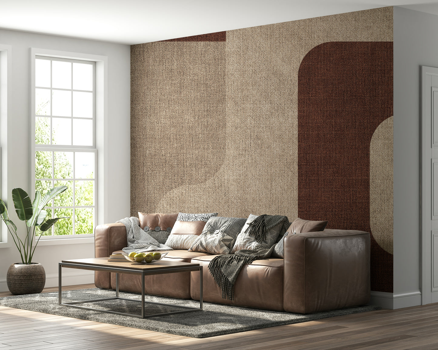 Mocha Curves Design Wall Mural