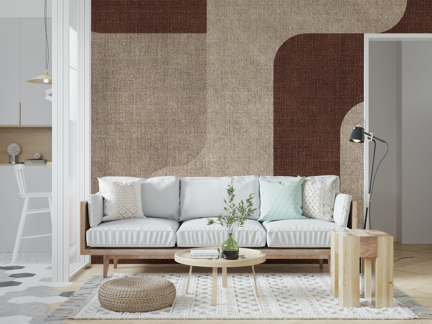 Mocha Curves Design Wall Mural