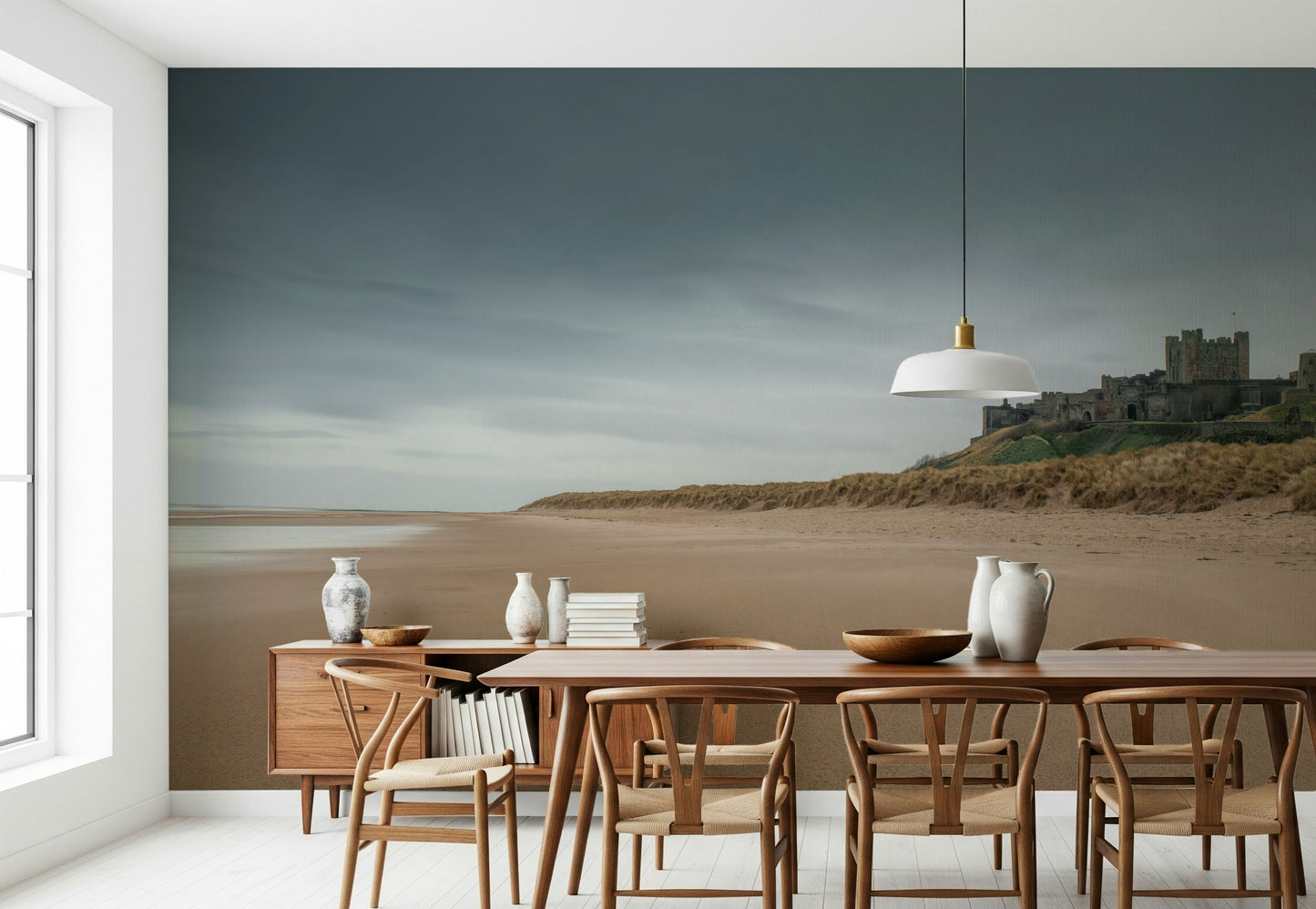 Northumberland Bamburgh Castle seascape wall covering