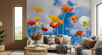 Amazing Blue Sky Bouquet custom wallpaper creating a blissful ambiance.