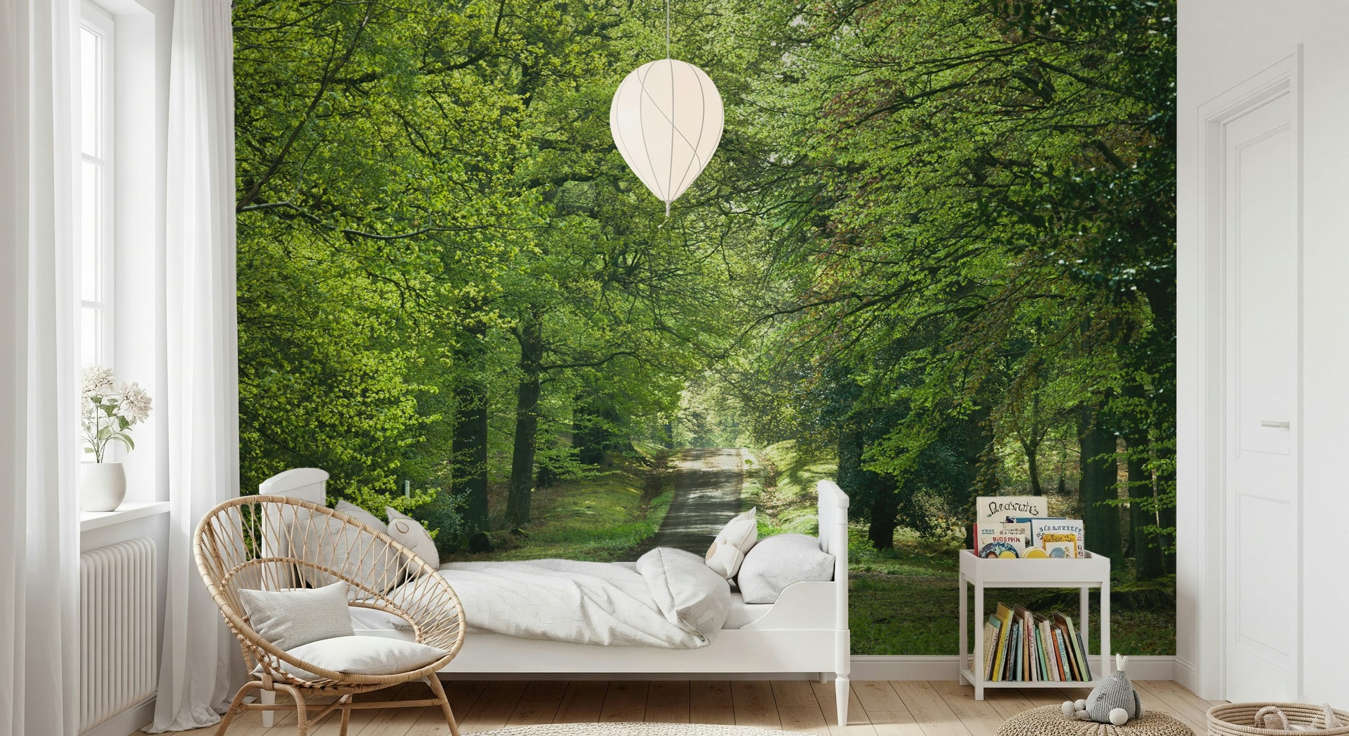 Nature's retreat: Flourishing Path, a peaceful outdoor wallpaper mural.