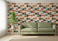 Retro Mod Blocks design, easy removable wall covering.