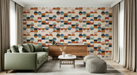 Graphic Mod Blocks design, fascinating geometric wall print.