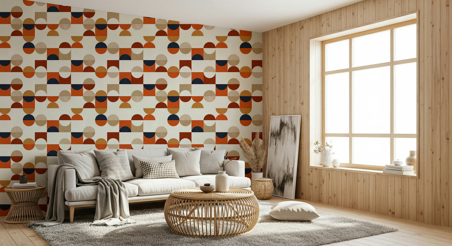 Abstract Tones wall mural earthy shades design