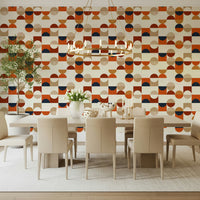 Vibrant Tones wallpaper accent wall circles squares