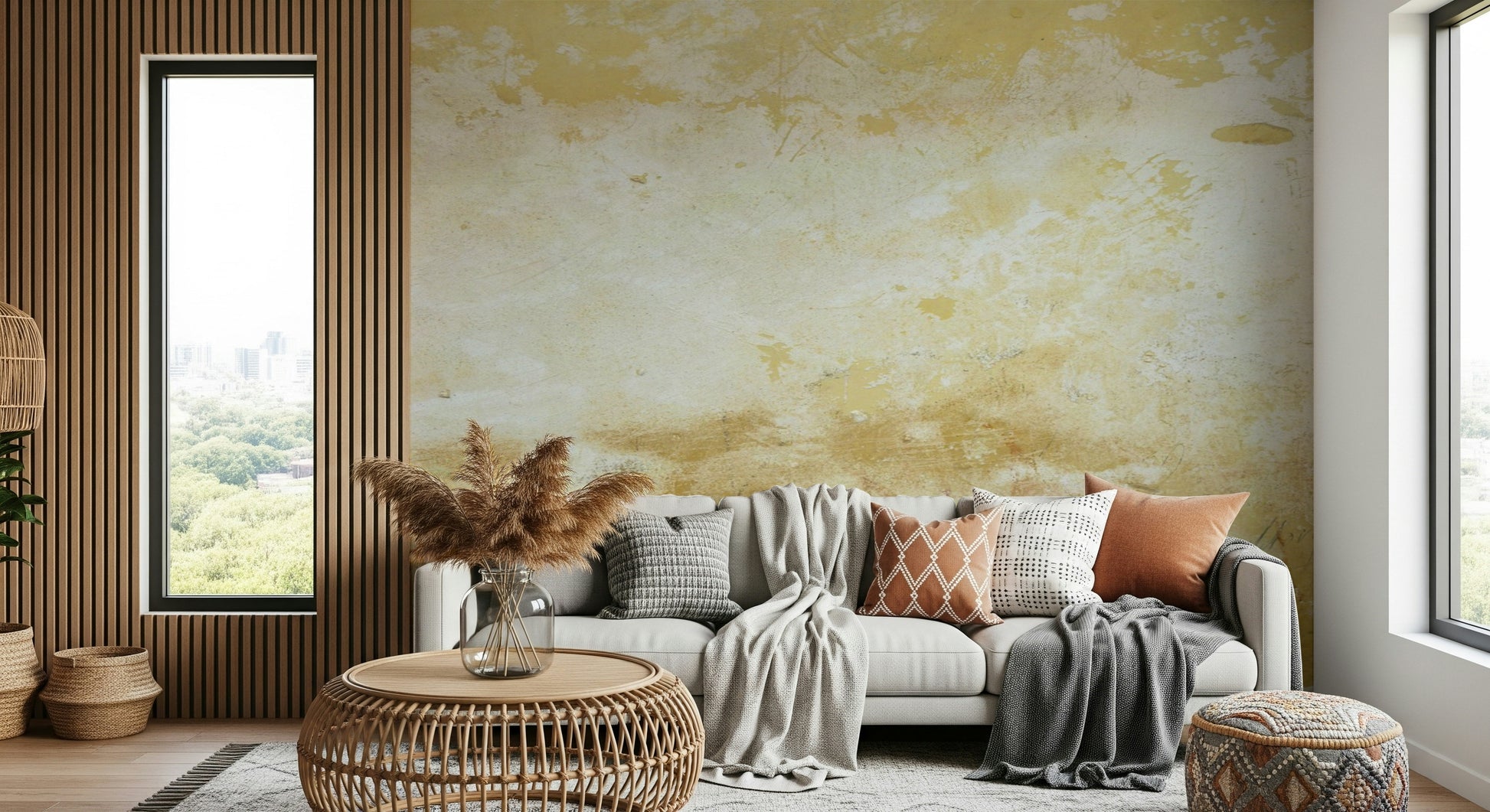 Distressed paint appearance, rich surface detail, warm yellow Tuscan Texture.