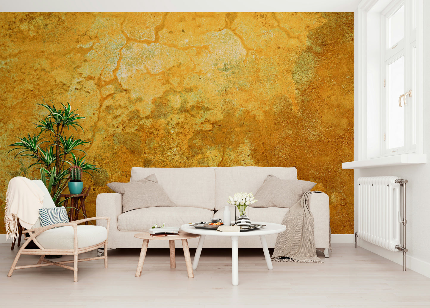 Old Cracked wallpaper mural, rustic texture design.