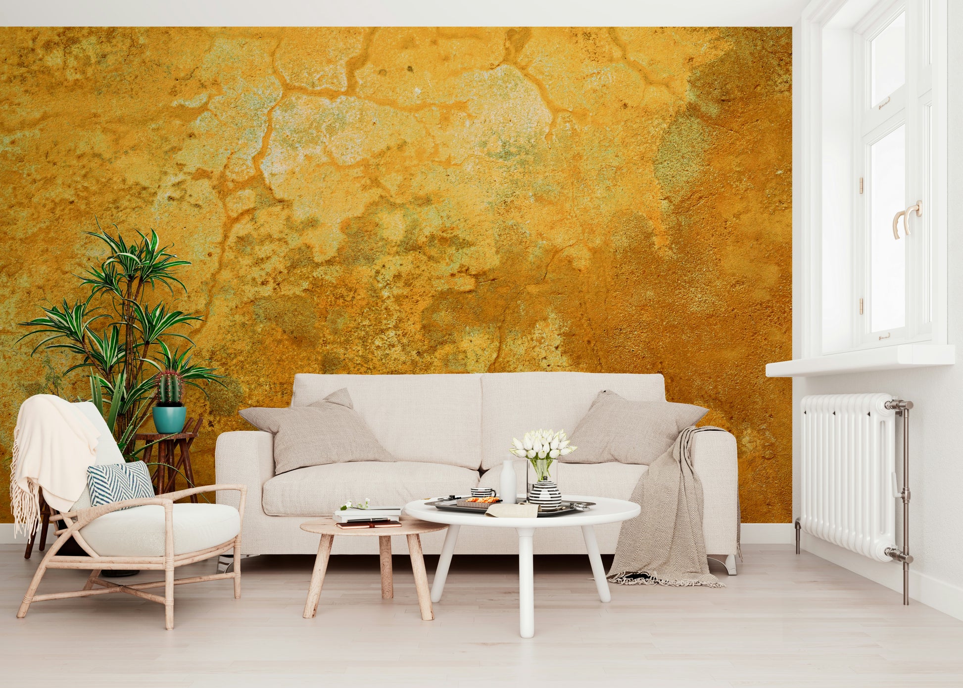 Old Cracked wallpaper mural, rustic texture design.