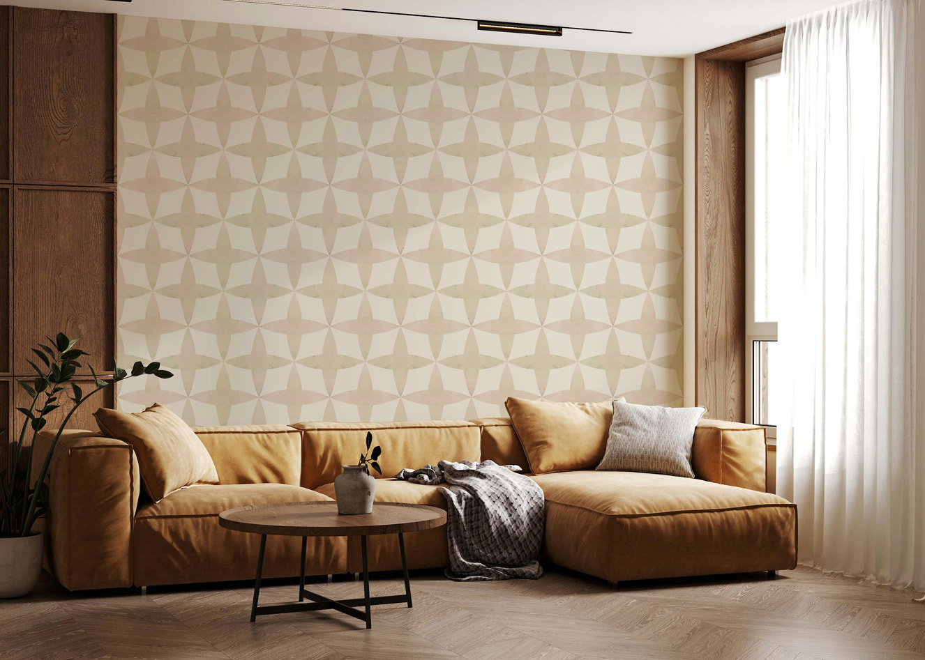 Neutral Diamonds wallpaper, subtle geometric tessellation design.