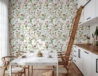 Feminine soft color palette wall paper print Blossom Hues.