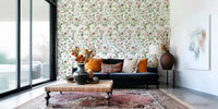 Peel and stick wallpaper, spring flower print, full bloom Blossom Hues.
