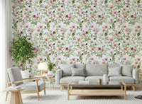 Premium wallpaper, blush pink flower elements, lovely décor Blossom Hues.