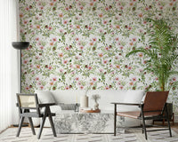 Artistic painting style wallcovering, accent wall choice Blossom Hues.