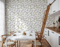 Soft textured background of Lilac Vines Meadow unique print.