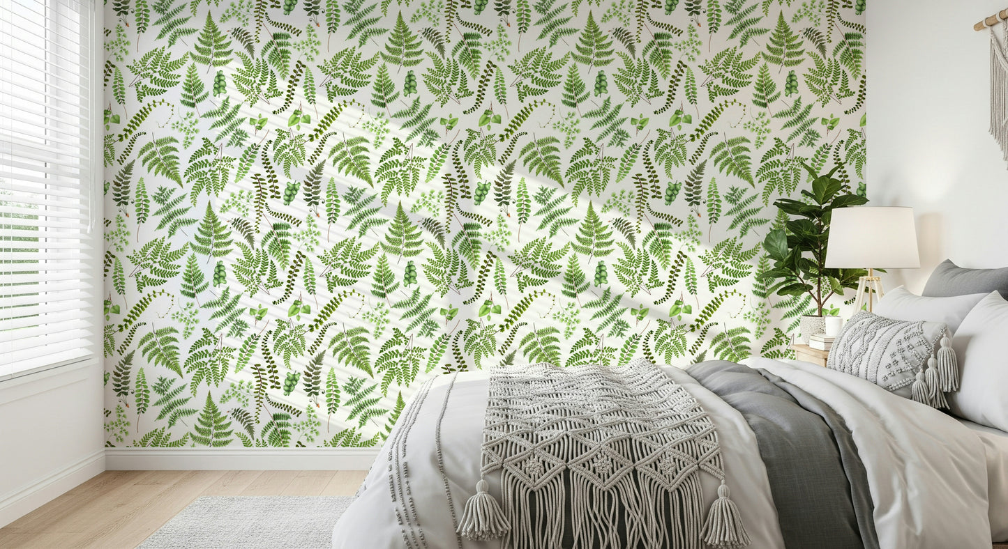 Watercolor Fern Canopy Wallpaper⁠