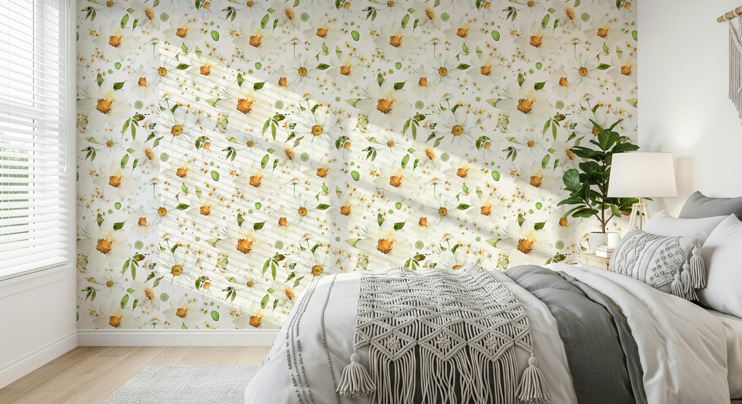Watercolor Daisy Dreams Wallpaper⁠