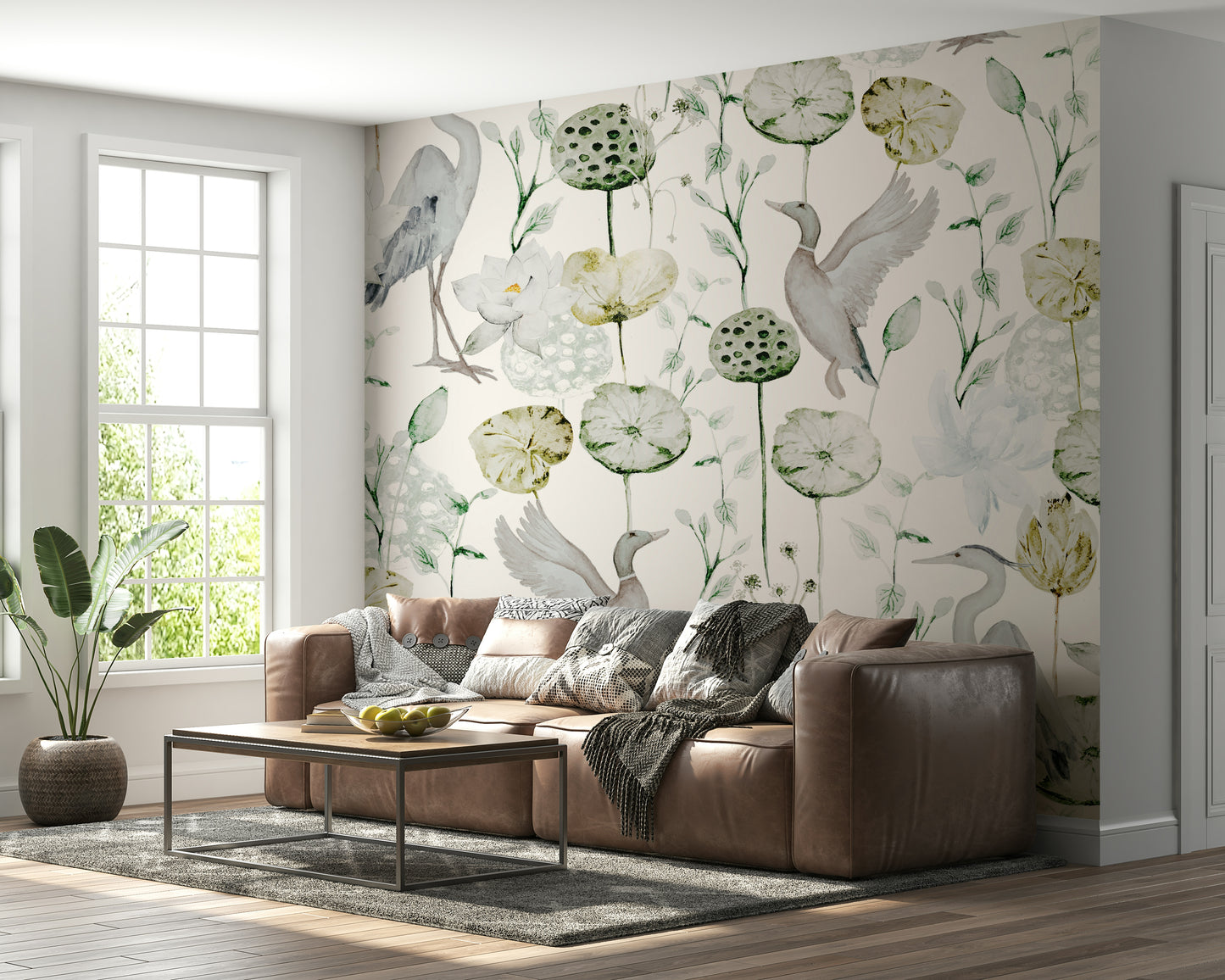 Watercolor Bird Haven Wall Mural
