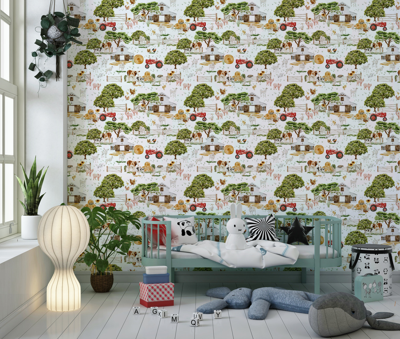 Watercolor Farm Life Wallpaper⁠