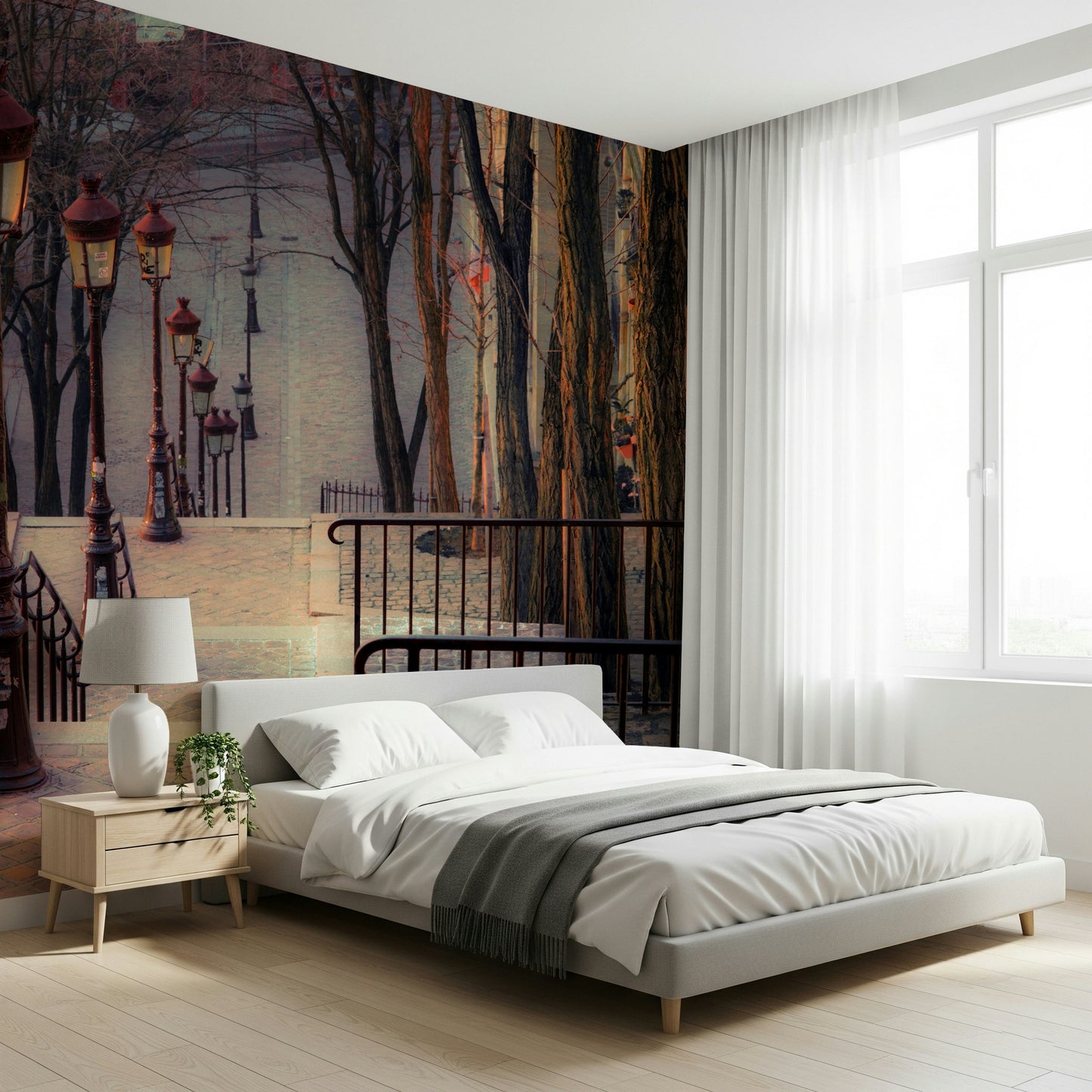 Montmartre's Iconic Staircase Wall Mural