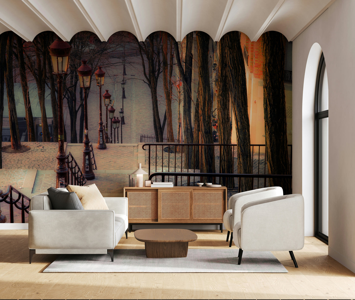 Montmartre's Iconic Staircase Wall Mural