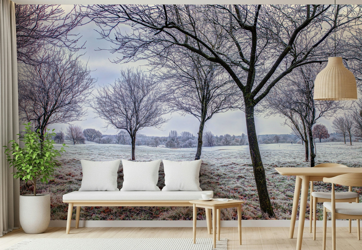 Whispering Winter Fields Wall Mural