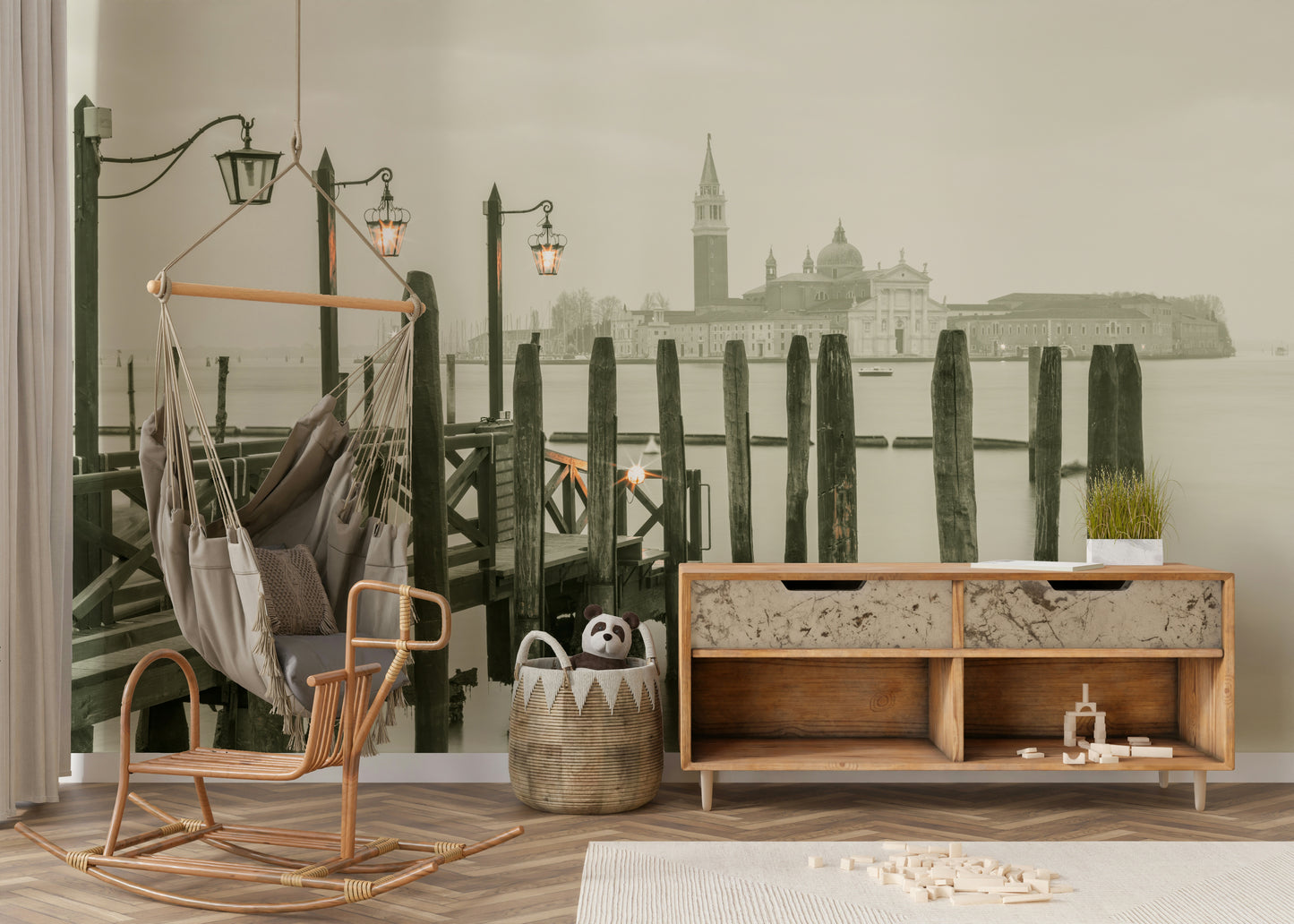 Quiet Waterside Reflection Wall Mural