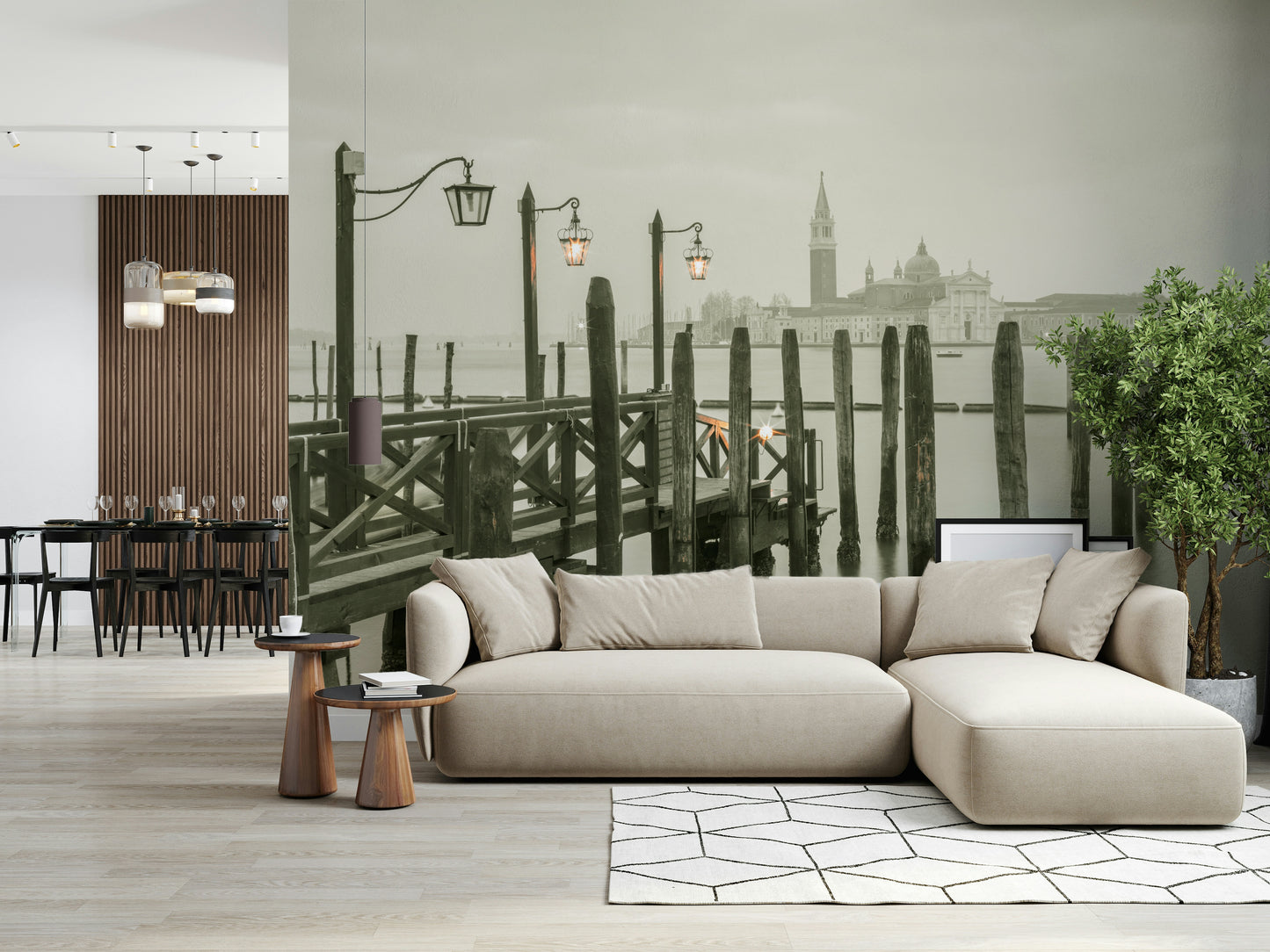 Quiet Waterside Reflection Wall Mural