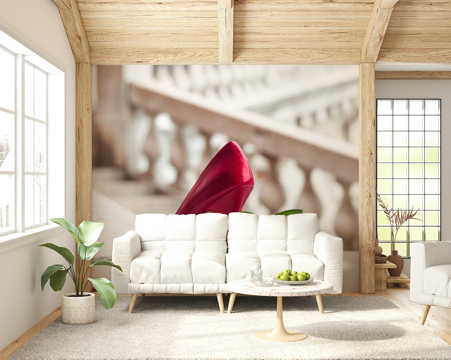 High Heels and Rose Wall Mural