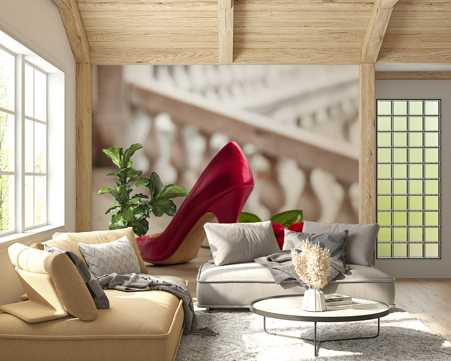 High Heels and Rose Wall Mural