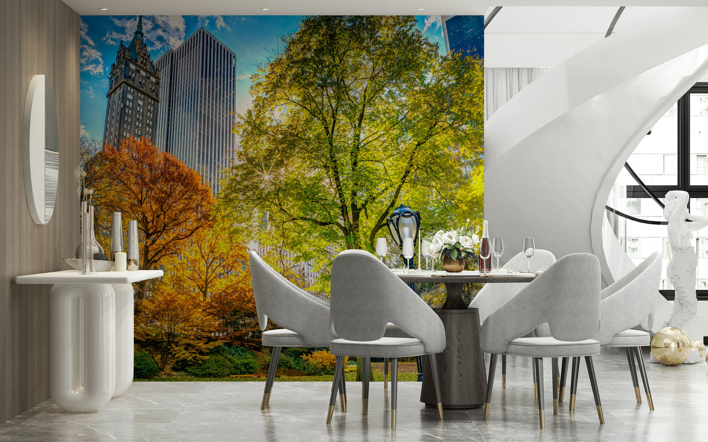 Central Park in Fall Colors Wall Mural