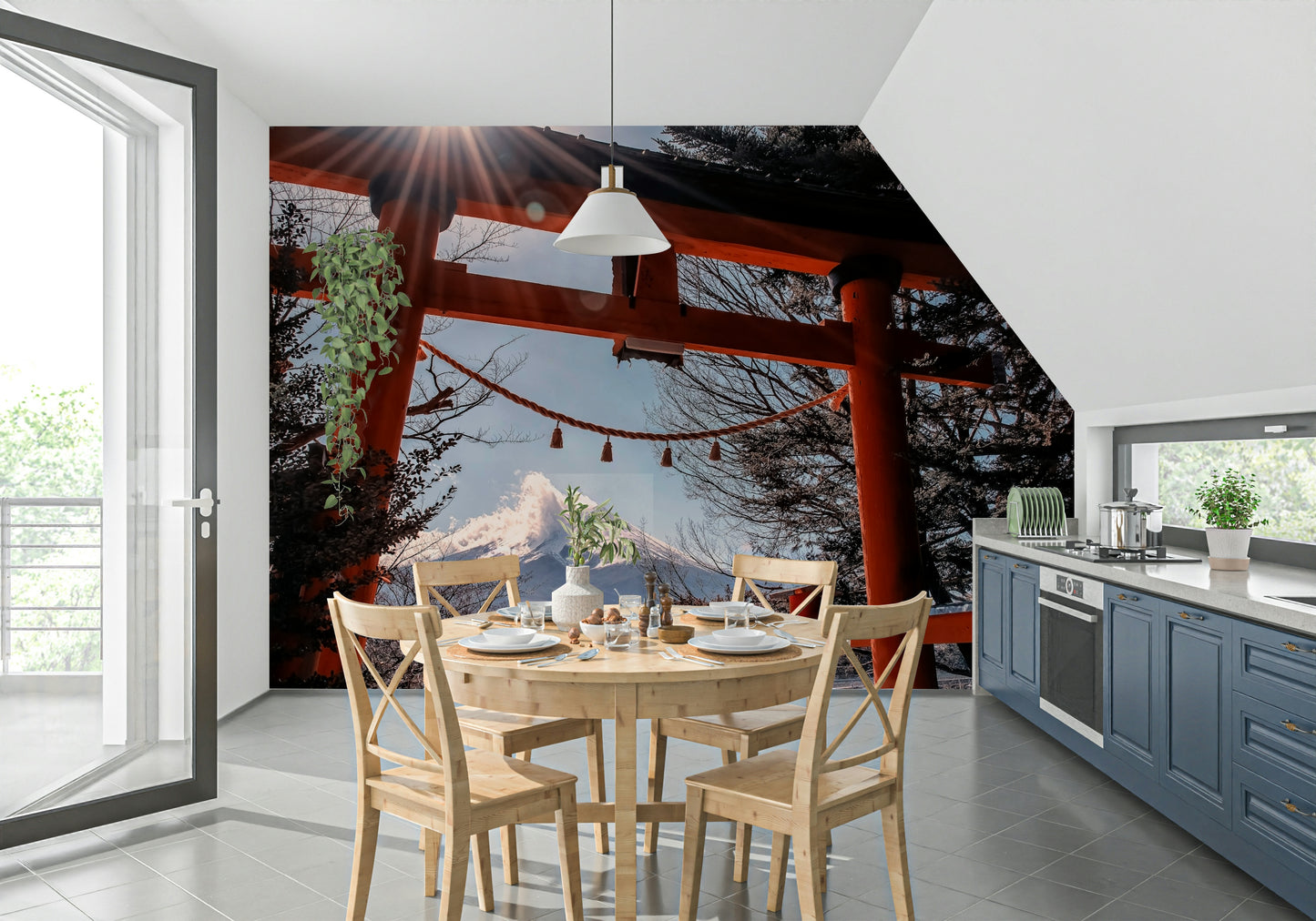 Fuji Gate Sunbeams Wall Mural