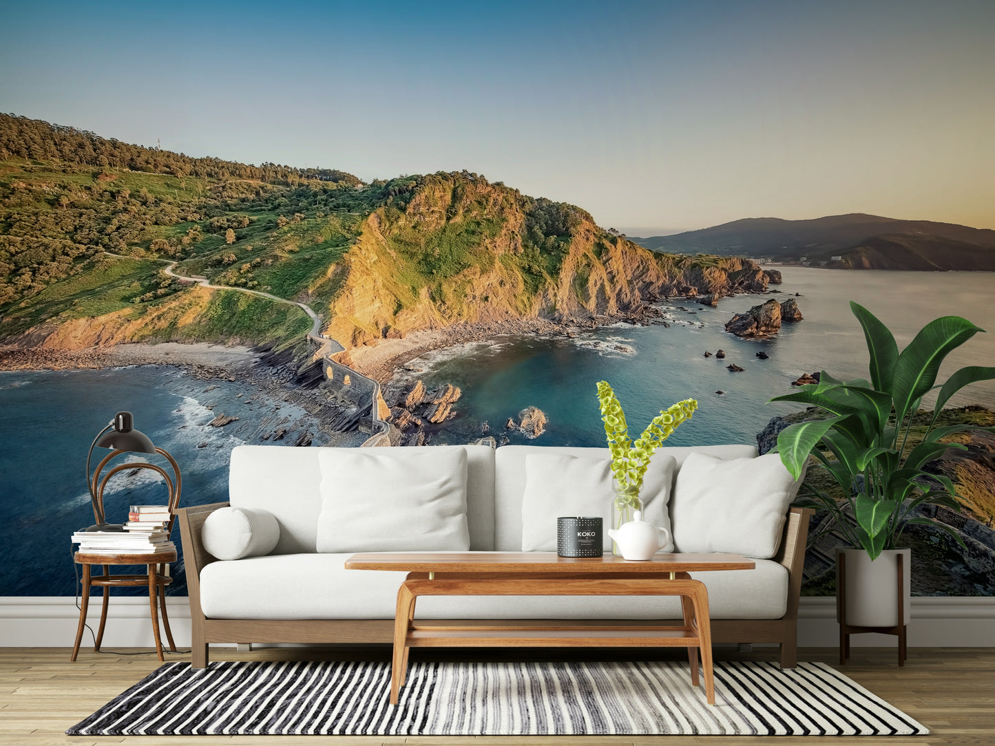 Serene Coastline Path Wall Mural