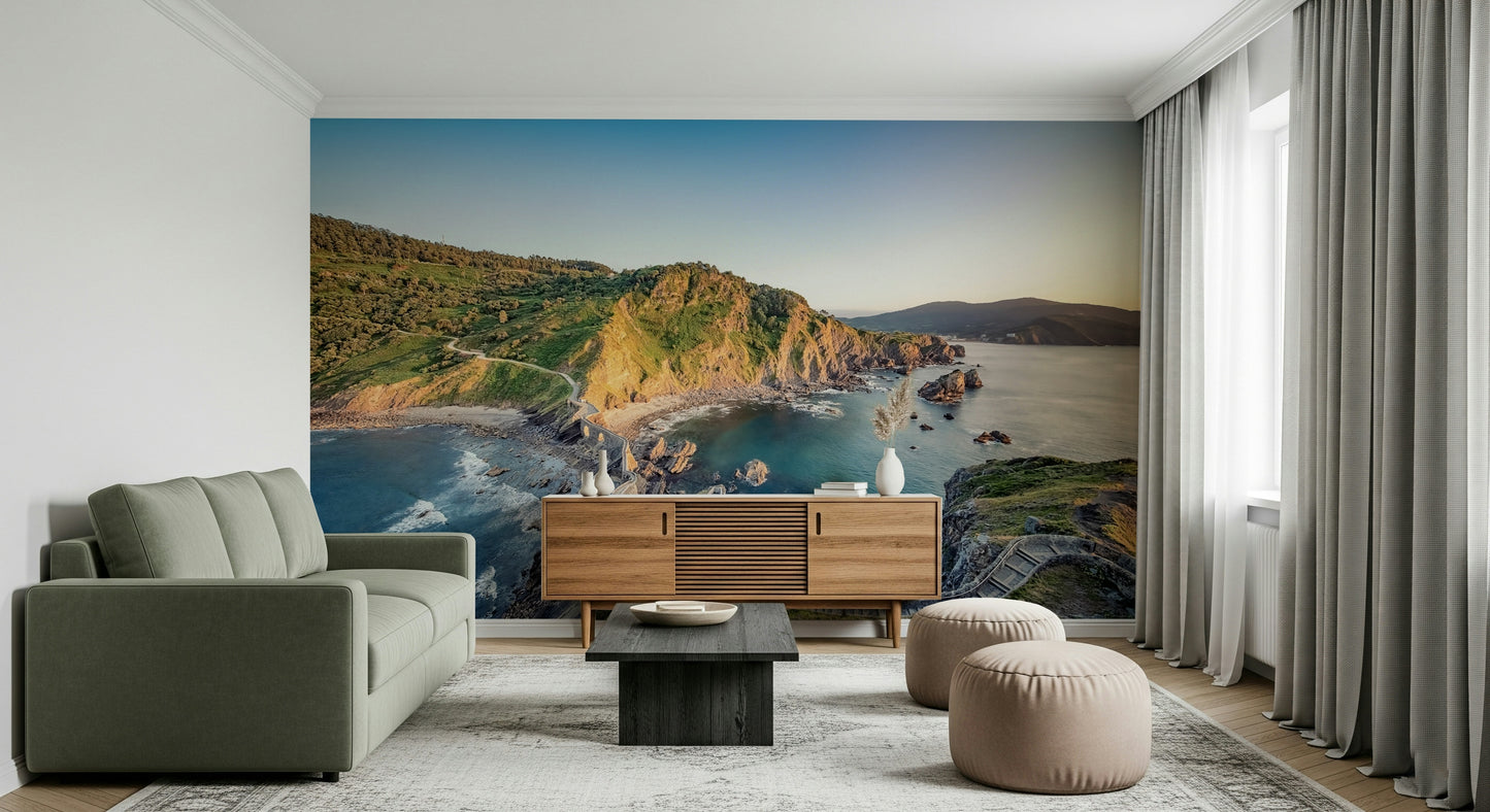 Serene Coastline Path Wall Mural