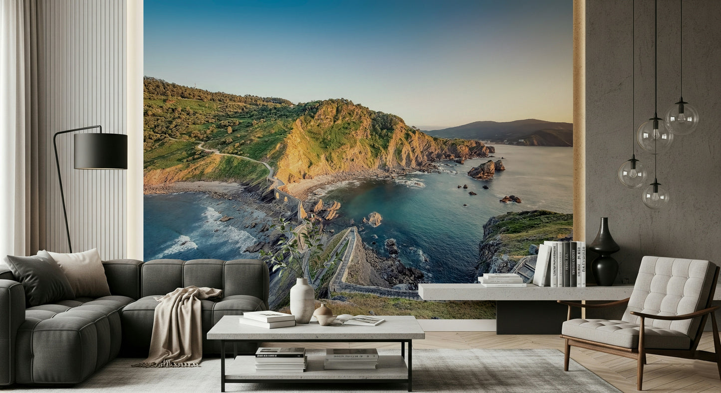 Serene Coastline Path Wall Mural