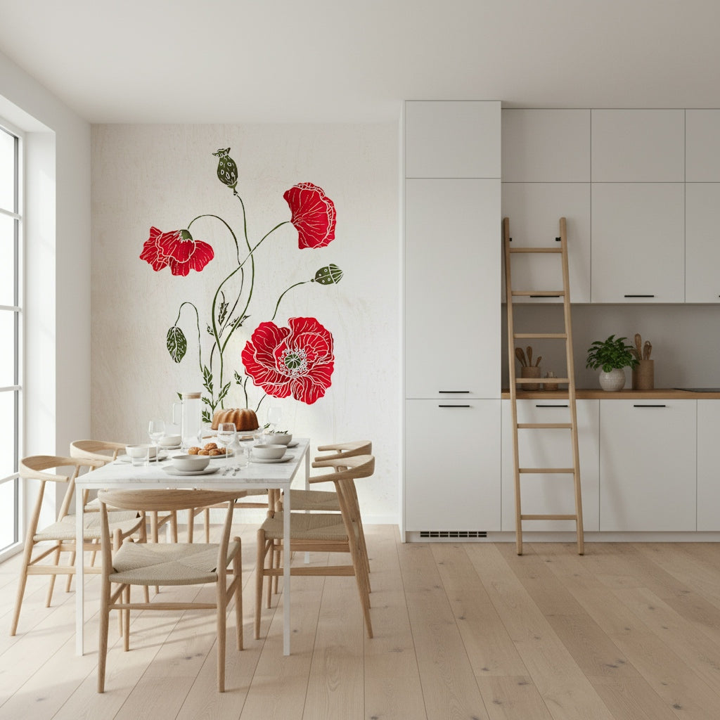 Lonely Red Poppy Wall Mural