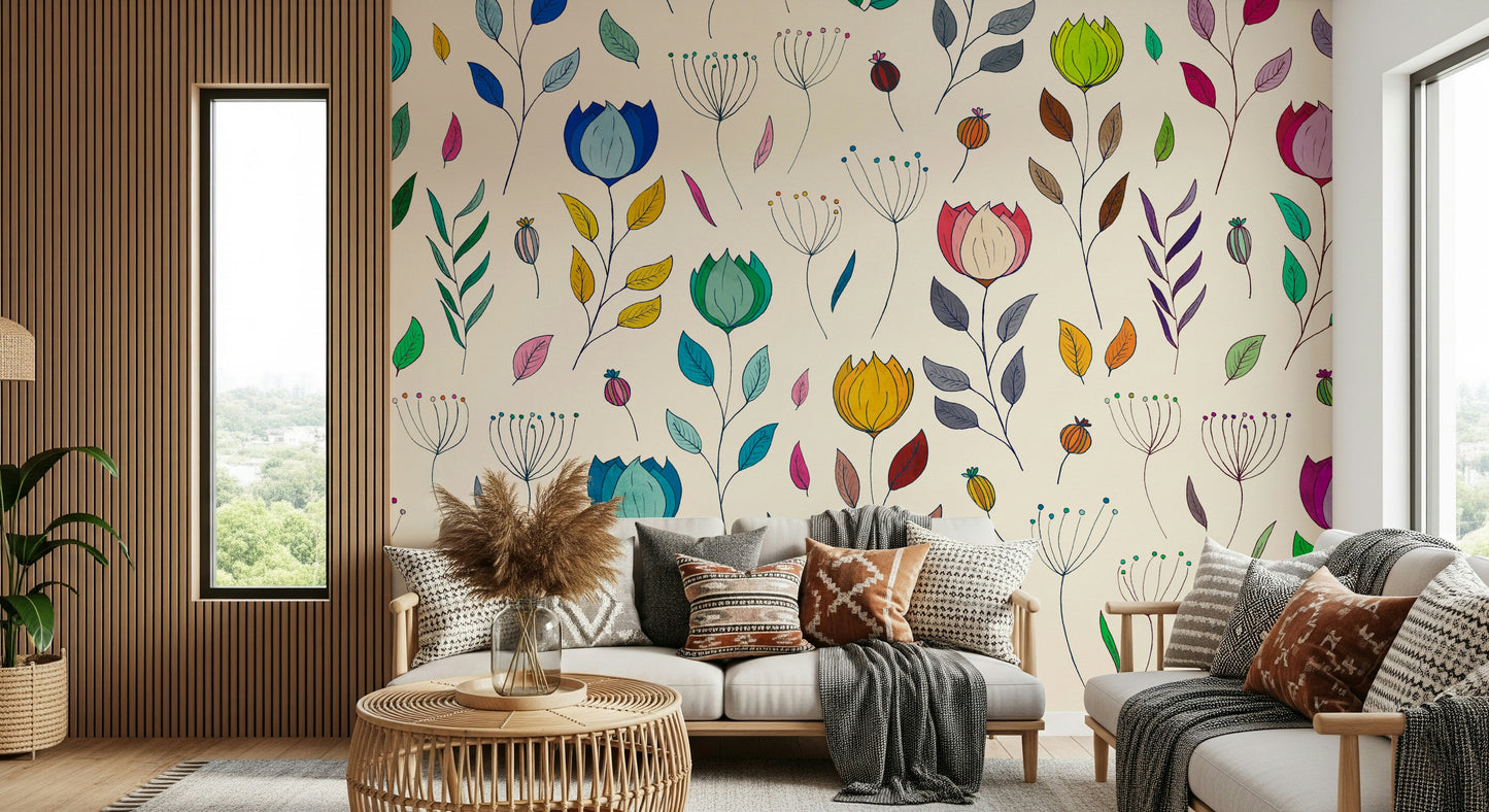 Rainbow Bloom Dance Wall Mural