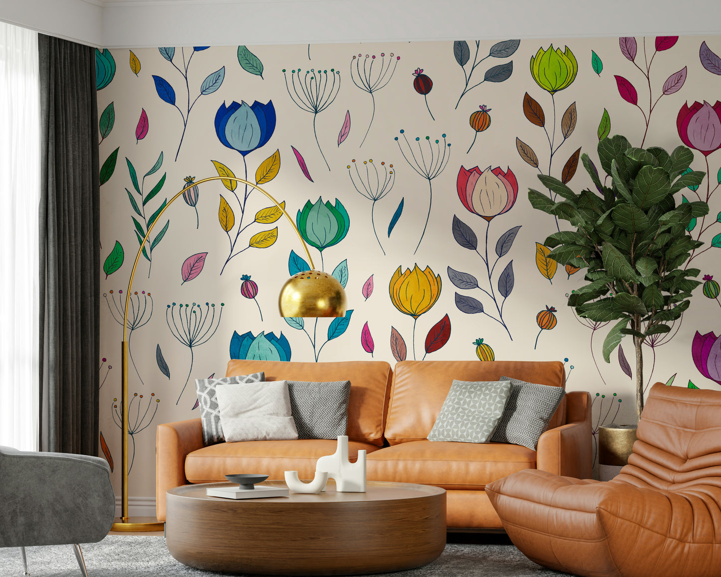 Rainbow Bloom Dance Wall Mural